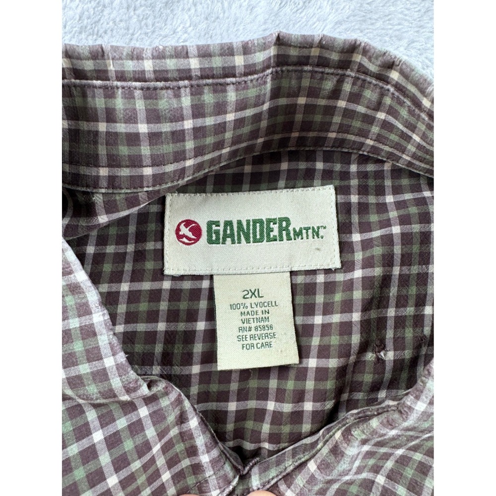 Gander Mtn Plaid Button Down Shirt Mens‎ 2XL Outdoor Utility Casual Long Sleeve - Picture 2 of 5